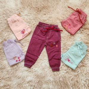Calça Jogger Brim Infantil Feminina