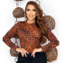Blusa Animal Print Manga Longa