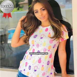 Blusa Feminina Estampas Frutas Blusa Feminina Estampas Frutas