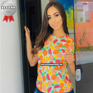 Blusa Feminina Estampas Frutas Blusa Feminina Estampas Frutas