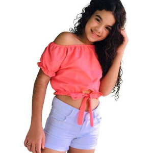 Blusa Cropped Infantil Laço 8 a 10 anos