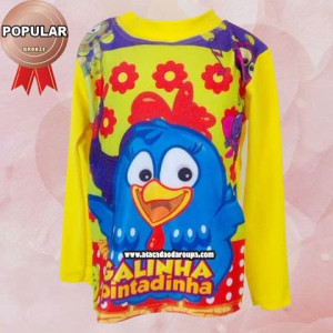 Blusa Feminino Personagens Infantil UV Blusa Feminino Personagens Infantil UV