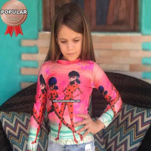 Blusa Feminino Personagens Infantil UV Blusa Feminino Personagens Infantil UV