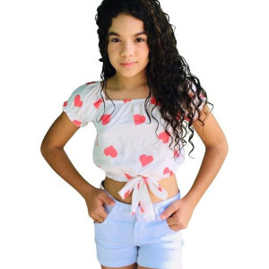 Blusa Cropped Infantil Laço 8 a 10 anos Blusa Cropped Infantil Laço 8 a 10 anos