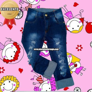 Calça Jeans Infantil Cigarrete 1 a 3 anos