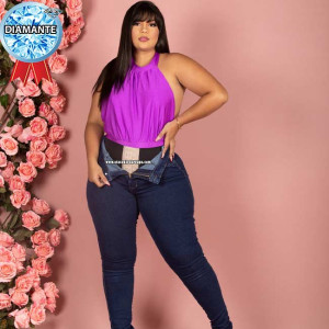 Calça Jeans Plus Size Lipo Com Cinta Modeladora 46@52 Calça Jeans Plus Size Lipo Com Cinta Modeladora 46@52