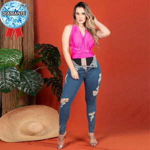 Calça Jeans Lipo Com Cinta Modeladora Slim 36@44