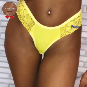 Calçinha Microfibra Fio Dental Babado M Calçinha Microfibra Fio Dental Babado M