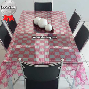 Toalha Mesa Estampada Transparente 6 Cadeiras Plástico 1,40 x 1,95 Toalha Mesa Estampada Transparente 6 Cadeiras Plástico 1,40 x 1,95