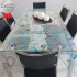 Toalha Mesa Estampada Transparente 6 Cadeiras Plástico 1,40 x 1,95 Toalha Mesa Estampada Transparente 6 Cadeiras Plástico 1,40 x 1,95