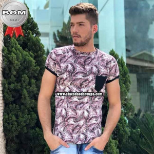 Camisa PV Gola Careca Floral Camisa PV Gola Careca Floral