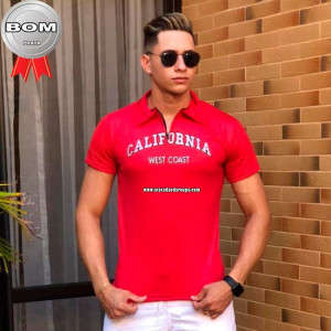 Camisa Gola Polo Com Ziper Masculina P/M/G Camisa Gola Polo Com Ziper Masculina P/M/G