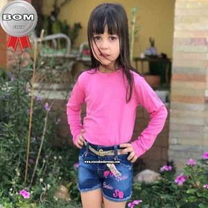 Shortinhos Jeans Infantil P/M/G/GG 4 a 8 Anos