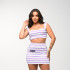 Conjunto Saia Feminino Listrado 