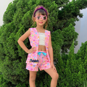 Conjunto Infantil Kimono Top E Short