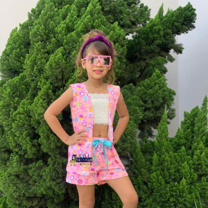 Conjunto Infantil Kimono Top E Short