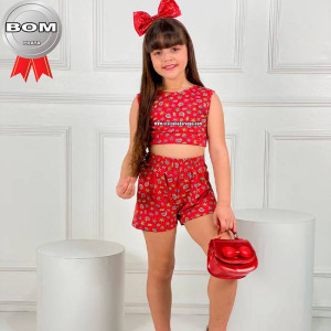 Conjuntinho Summer Plex Estampado Infantil 4 a 8 Anos