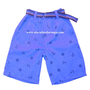 Bermuda Brim Infantil Colorida Estampada 3 a 5 Anos Bermuda Brim Infantil Colorida Estampada 3 a 5 Anos