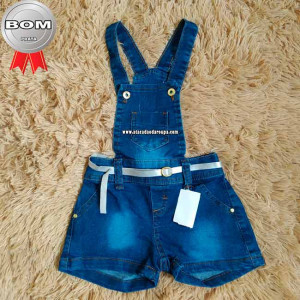 Jardineira Jeans Infantil com Lycra Jardineira Jeans Infantil com Lycra