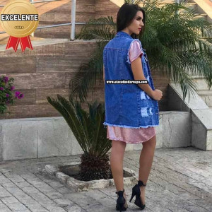Maxi Colete Jeans P/M/G/GG Maxi Colete Jeans P/M/G/GG
