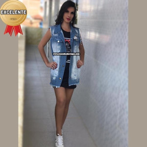 Maxi Colete Jeans P/M/G/GG Maxi Colete Jeans P/M/G/GG