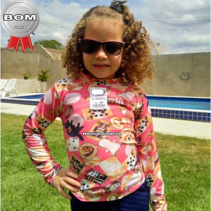 Blusa Infantil Manga Longa Proteção Uv 8 a 10 Anos Blusa Infantil Manga Longa Proteção Uv 8 a 10 Anos