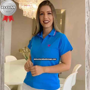 Blusa Gola Polo Algodão Feminino Blusa Gola Polo Algodão Feminino