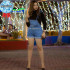 Jardineira Short Jeans Feminino