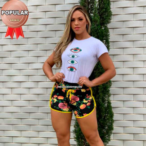 Short Curto Fio Torcido Estampado Short Curto Fio Torcido Estampado