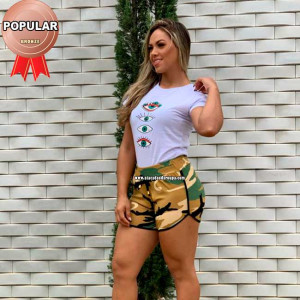 Short Curto Fio Torcido Estampado Short Curto Fio Torcido Estampado