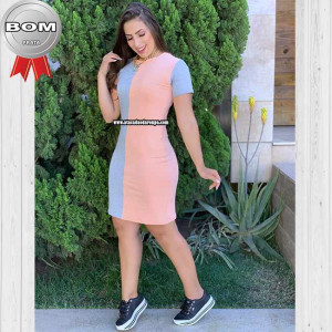 Vestido Bicolor Fio Torcido Vestido Bicolor Fio Torcido