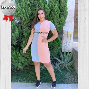 Vestido Bicolor Fio Torcido Vestido Bicolor Fio Torcido