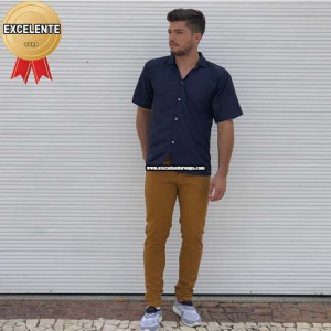 Calça Brim Masculina Colorida Tradicional 36 ao 44 Calça Brim Masculina Colorida Tradicional 36 ao 44