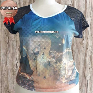 Blusa Sublimada GG Com Tule Blusa Sublimada GG Com Tule