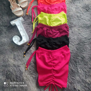 Short Feminino Franzido Canelado