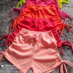 Short Feminino Franzido Canelado