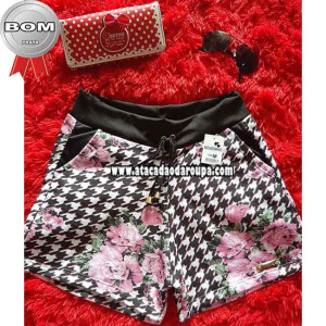 Short Moletom Flanelado Feminino P/M/G