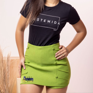 Short Saia Com Botões