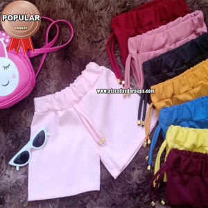 Short Infantil Malha Canelada 7 a 9 Anos Short Infantil Malha Canelada 7 a 9 Anos