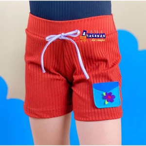short-infantil-malha-canelada-lacinho Short Infantil Malha Canelada Lacinho