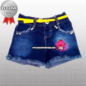 Shortinhos Jeans Infantil P/M/G/GG 4 a 8 Anos