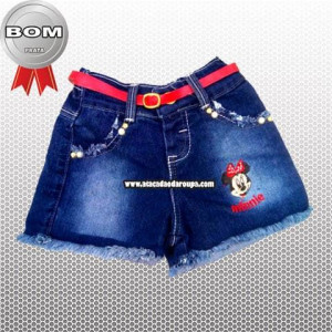 Shortinhos Jeans Infantil P/M/G/GG 4 a 8 Anos