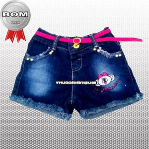 Shortinhos Jeans Infantil P/M/G/GG 4 a 8 Anos