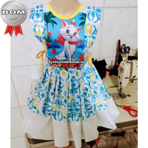 Vestido Infantil Personagens 2 a 4 Anos