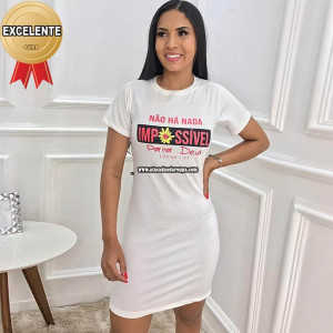 Vestido Algodão Fio 30 Penteada Frases Gospel M Vestido Algodão Fio 30 Penteada Frases Gospel M