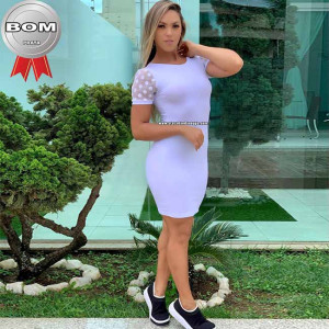 Vestido Renda Malha Canelada G Vestido Renda Malha Canelada G