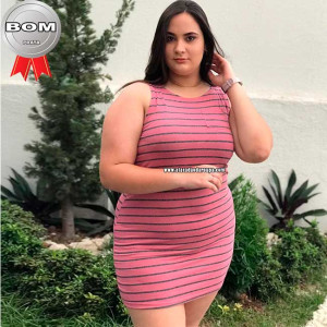 Vestidos Listrados Plus Size Fio Torcido