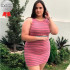 Vestidos Listrados Plus Size Fio Torcido Vestidos Listrados Plus Size Fio Torcido