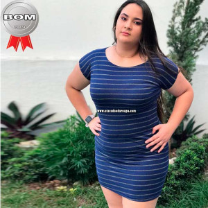 Vestidos Listrados Plus Size Fio Torcido