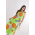 Vestido Longo Viscose Lastex Manga babado